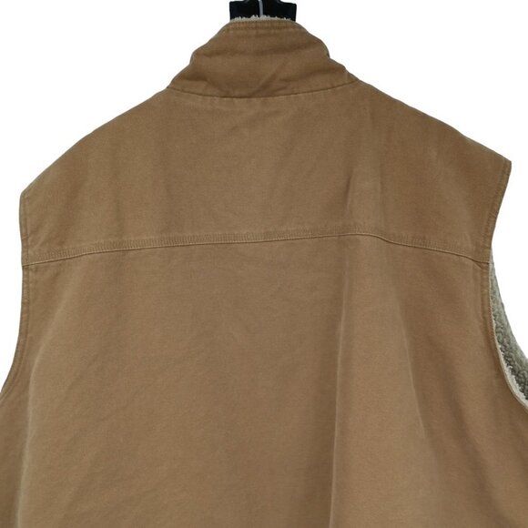 Guide Series Workwear Sherpa Canvas Chore Zipper Vest Size 3XL Tan Pockets - Picture 5 of 12